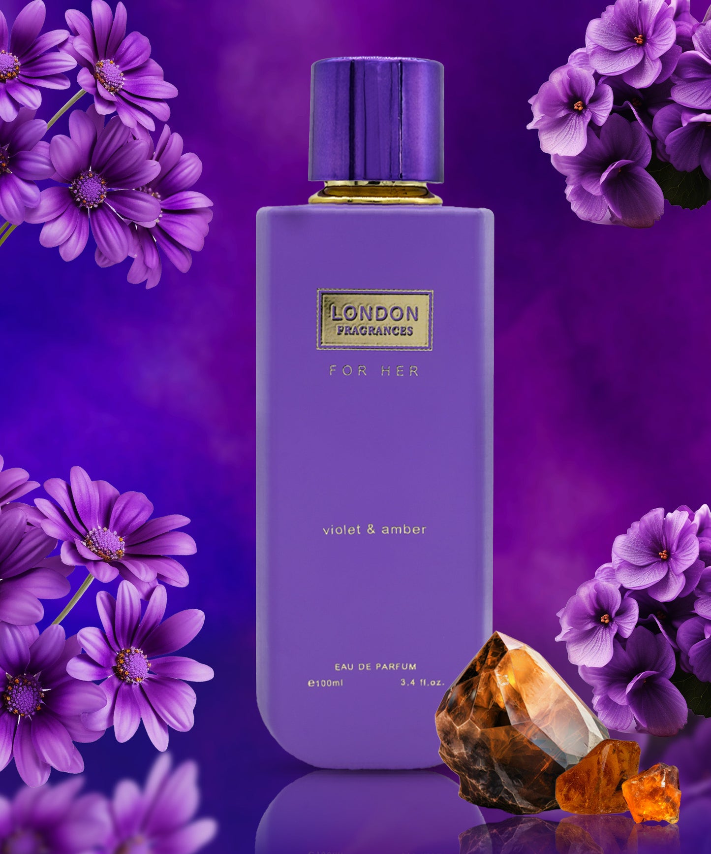 London Fragrances For Her Violet & Amber - Eau de Parfum 100ml